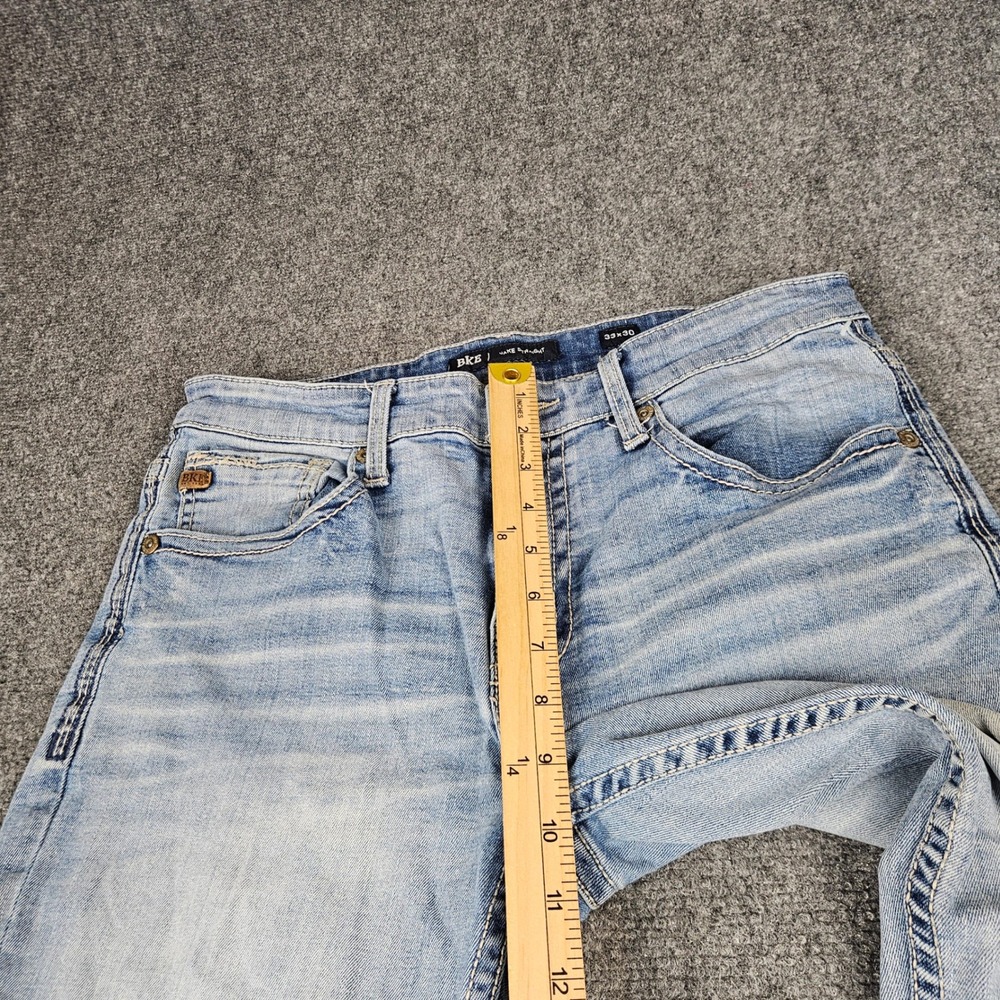 BKE Jake Straight Jeans Mens 33x30 Light Wash Blue Denim Stretch Durable Fit - Picture 11 of 12